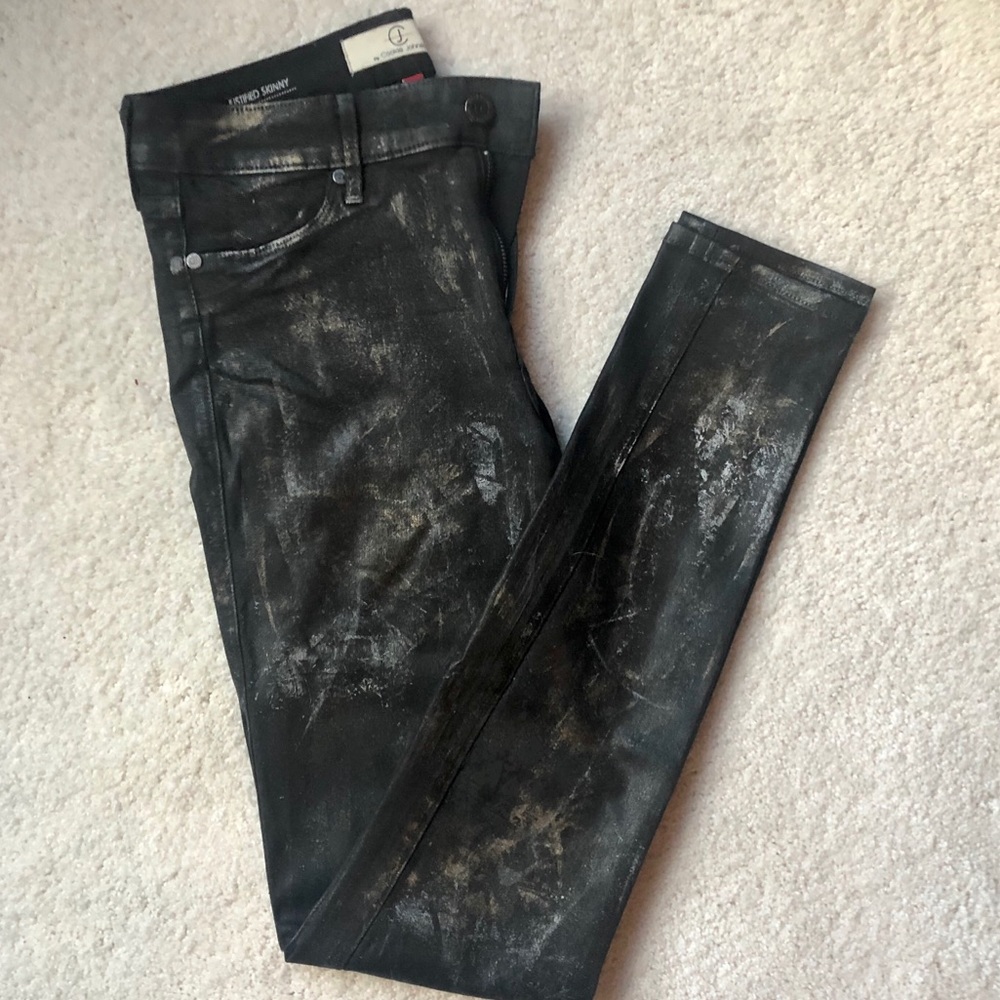 CJ by Cookie Johnson black jeans w metallic sz 26